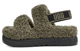 UGG: Зелёные сандалии  Fluff