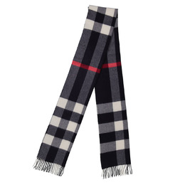 Burberry: Синий шарф Vintage Check