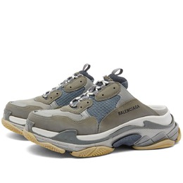 Balenciaga: Голубые сабо  Triple S