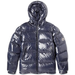 Moncler: Синий пуховик  Ecrins