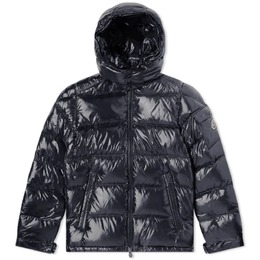 Moncler: Синий пуховик Maya