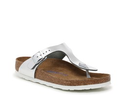 Birkenstock: Серебристые сандалии  Gizeh