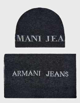 ARMANI JEANS: Серая шапка 