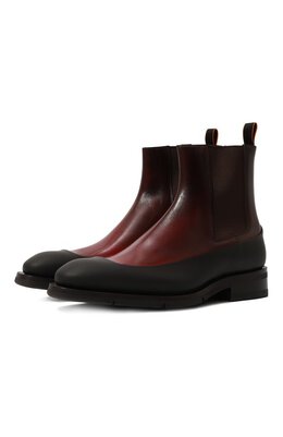 Santoni: Бордовые ботинки 