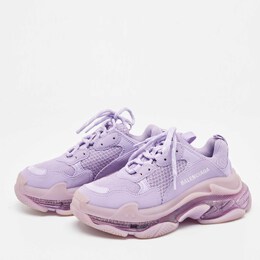 Balenciaga: Фиолетовые кроссовки Triple S Clear Sole