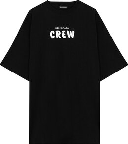 Balenciaga: Чёрная футболка  Crew