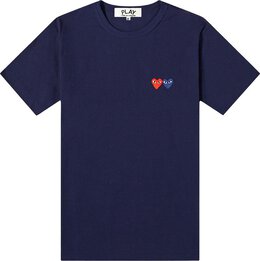 Comme Des Garçons Play: Синяя футболка  Double Heart