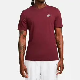 NIKE: Бордовая футболка  Sportswear Club