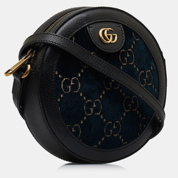 Gucci: Чёрная сумка через плечо GG Marmont