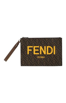 Fendi: Коричневый клатч