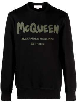 Alexander McQueen: Хлопковый свитшот  Graffiti