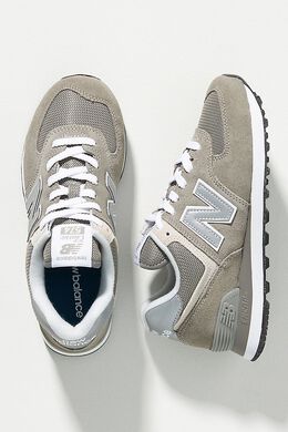 New Balance: Серые кроссовки  574