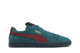 PUMA: Зелёные кроссовки  Suede