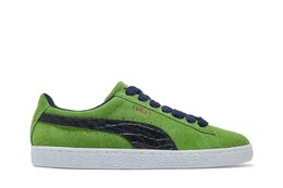 PUMA: Зелёные кроссовки  Suede Classic