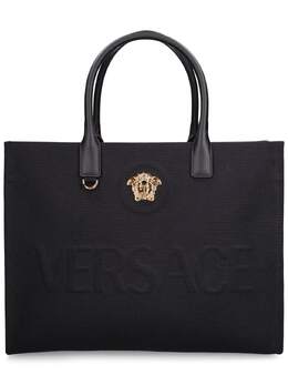 VERSACE: Чёрная сумка-шоппер 