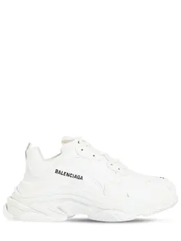 BALENCIAGA: Белые кроссовки Triple S