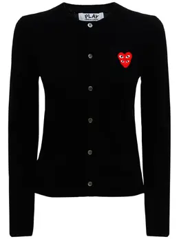 COMME DES GARÇONS PLAY: Красный кардиган  Heart