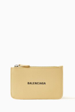 Balenciaga: Жёлтый картхолдер Cash