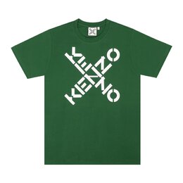 Kenzo: Зелёная футболка Big X