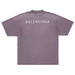 Balenciaga: Фиолетовая футболка Shopping