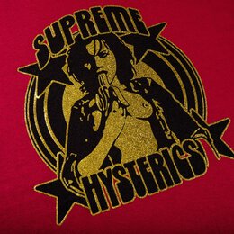 Supreme: Тёмная футболка  Hysteric Glamour