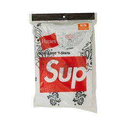 Supreme: Белая футболка  Hanes