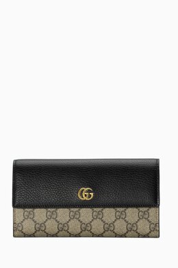 Gucci: Чёрный кошелёк GG Marmont