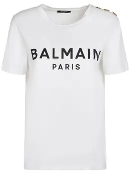 BALMAIN: Футболка с принтом 