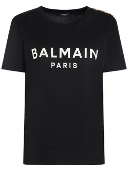 BALMAIN: Футболка с принтом 