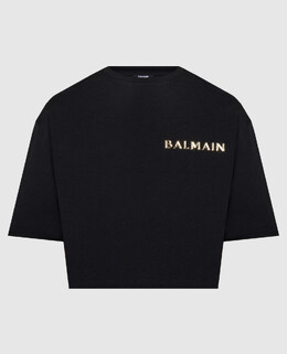 Balmain: Чёрная футболка 