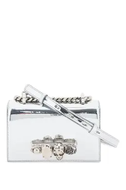 Alexander Mcqueen: Серебристая сумка  Jewelled Satchel