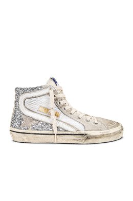 Golden Goose: Серебристые кроссовки  Slide