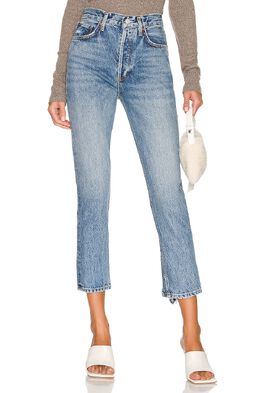 AGOLDE Riley cropped straight leg jeans Grey A056C1157