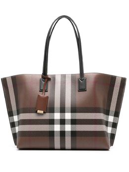 Burberry: Коричневая сумка-шоппер 