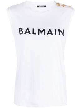 Balmain: Хлопковый топ 