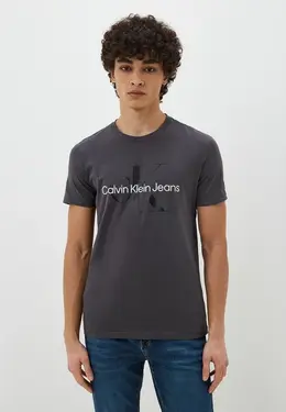 Calvin Klein Jeans: Серая футболка 