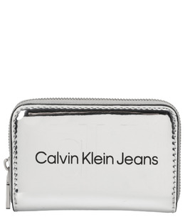 Calvin Klein Jeans: Серебристый кошелёк 