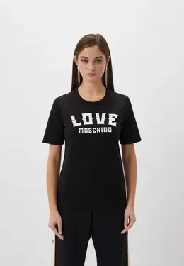 Love Moschino: Чёрная футболка 