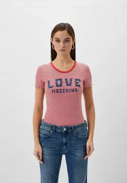 Love Moschino: Красная футболка 