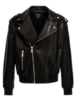 Balmain: Кожаная куртка Biker