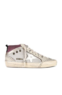 Golden Goose: Серебристые кроссовки  Mid Star