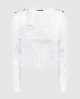 Balmain: Белый свитер 