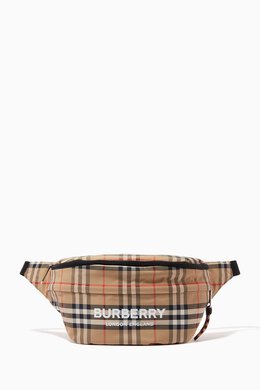 Burberry: Чёрная сумка Vintage Check