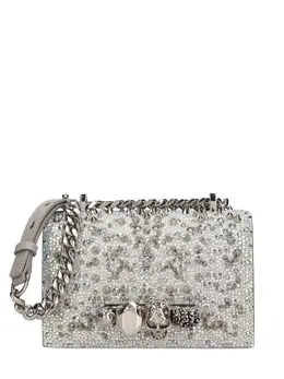 ALEXANDER MCQUEEN: Серебристая сумка  Jewelled Satchel