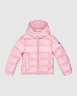 Moncler ENFANT: Розовый пуховик 