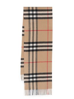 Burberry: Бежевый шарф Vintage Check