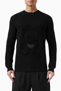 Moschino: Хлопковый свитер Teddy Bear