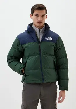 The North Face: Зелёный пуховик