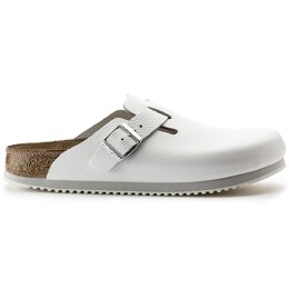 Birkenstock: Белые сабо  Boston