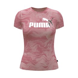 PUMA: Розовая футболка  Ess